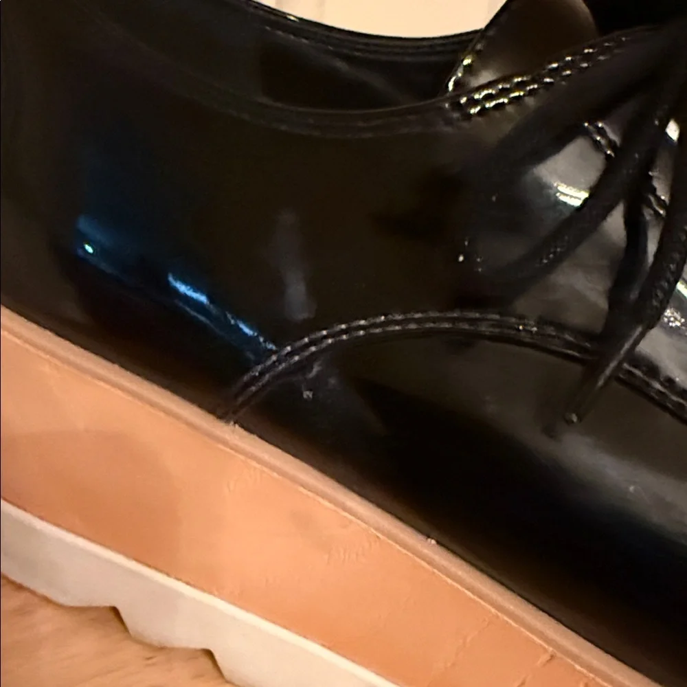Aldo Black Patent Leather Oxfords‎ Sz 5Uk/7-7.5 US